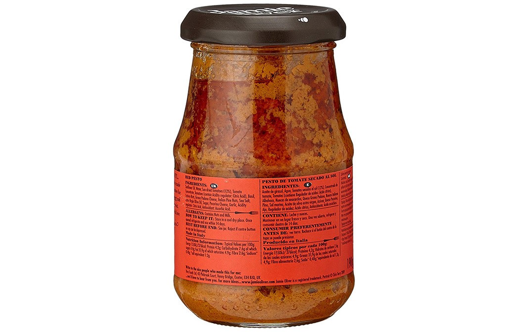 Jamie Oliver Red Pesto    Glass Jar  190 grams